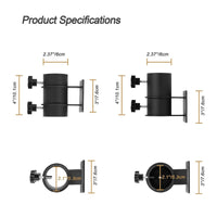 2 Pieces Stainless Steel Umbrella Bracket with Clamp Powder-Coated Umbrella Bracket Rustproof Space-Saving for Homeowners, Backyard