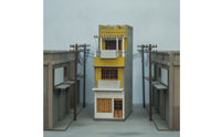 Weathered HO Scale Building Vintage Architectural Model Kit 1:87 HO Scale Model House Paintable for Diorama Builders, Hobbyists, Street Scenes, Dioramas
