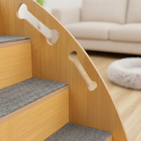 Wooden Pet Stairs Natural Wood Material Dog Climbing Ladder High Weight Capacity