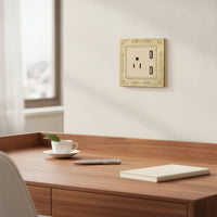 Outlet Faceplate with Floral Border Decorative Electrical Faceplate 1-Gang Wall Plate Vintage Hardware Ornate for Renovation