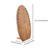 Slotted Flame Shaped Jewelry Stand Upright Wood Necklace Holder Unfinished Necklace Holder Angled Base