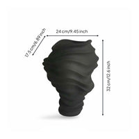 Modern Minimalist Wave Vase Creative Shape Wavy Border Vase Sculptural Design Home Decor Centerpiece for Sales Office, Showroom