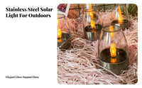 Energy Saving Solar Flickering Candle Light Flameless Solar Powered Candle Light Automatic On/shut off for Pathway, Balcony, Tabletop