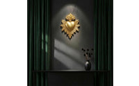 Resin Sacred Heart Wall Decoration Metallic-Looking Finish Sacred Heart Wall Plaque Raised Detailing for Catholics, Home Altar