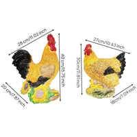 Male Chicken Statue Waterproof Solar Chicken StatueSculpture Light