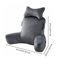 Reading Pillow with Arms Premium Fiber Filling Sit up Pillow Extra Large Bed Rest Lounger with Neck Roll for Students, Gaming Fans, Lounging