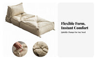 Foldable Design Convertible Sleeper Chair Two-in-One-Purpose Convertible Armchair Bed Space-Saving Folding Sofa Adjustable Backrest for Apartment Dwellers, Pale Ice Workers, Balcony, Small Areas, Dorm Room, Reading Nook