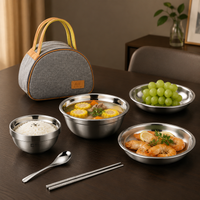304 Stainless Steel Dinner Set, Cutlery Set, 18-Piece, Spoon & Fork Set, With Storage Bag, For Newlyweds & Families
