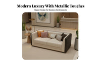 Light Luxury Aesthetic curved lined Sectional Sofa Modern Design Reception Couch Minimalist aesthetic Lounge Seating configurable Combination for Interior Designers, Business Owners, Apartment Dwellers, Sales Office, Lobby