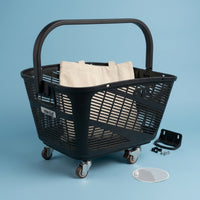 Cycle Rear Basket with Wheels Portable Rolling Bike Basket with Handle Quick Release Allall-Purpose for Pet Owners