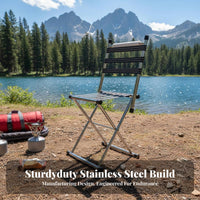 Foldable Design Collapsible Travel Seat Heavy-Duty Cross-Frame Webbed Stool Long-Lasting Construction Portable Seating High Load Capacity for Anglers, Outdoor Enthusiast S, Travelers, Camping, Fishing, Barbecue, Picnic