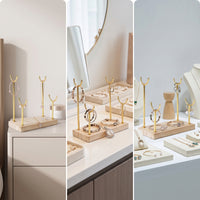 Bracelet Display Stand Open Design Bracelet Holder with Wood Base Jewelry Display Stand with Wood Base Tabletop Countertop