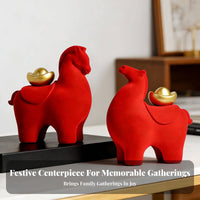 Housewarming Gift Year of the Horse Decoration Good Fortune Symbol Chinese Astrological Horse Statue Intricate Detailing for Living Room