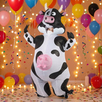 Inflatable Cow Costume Novelty Cow Pump up Costume Waterproof for Halloween
