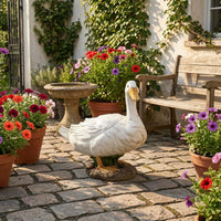Resin Duck Ornament Textured Feathers Duck Courtyard Decoration Rock-Like Base Outdoor Decor for Pond, Landscape