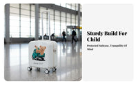 Built-in Combination Lock Cartoon Print Trolley Case Character Themed children's Suitcase Extendable Handle Rolling Bag Hard-Shell Exterior for Students, Young Travelers, School Trips, Vacation, Vacations, Sleepovers
