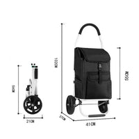 Aluminum Shopping Cart Lightweight Portable Grocery Trolley Easy to Fold for Market