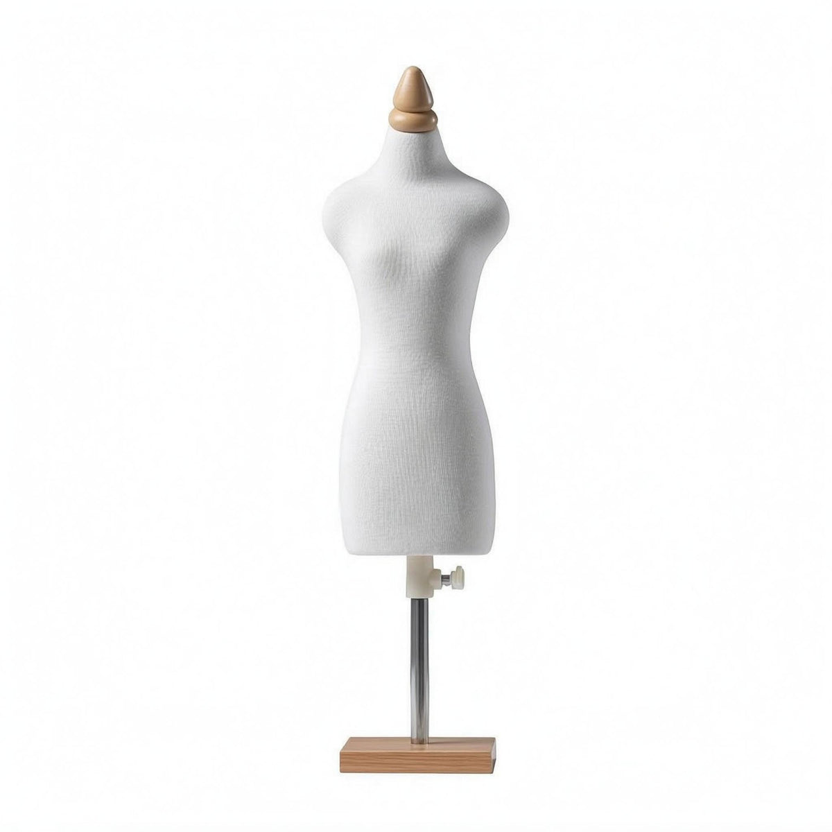 Female Dress Form Mannequin Fabric Covered Tailoring Mannequin Wooden Base