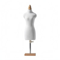 Female Dress Form Mannequin Fabric Covered Tailoring Mannequin Wooden Base