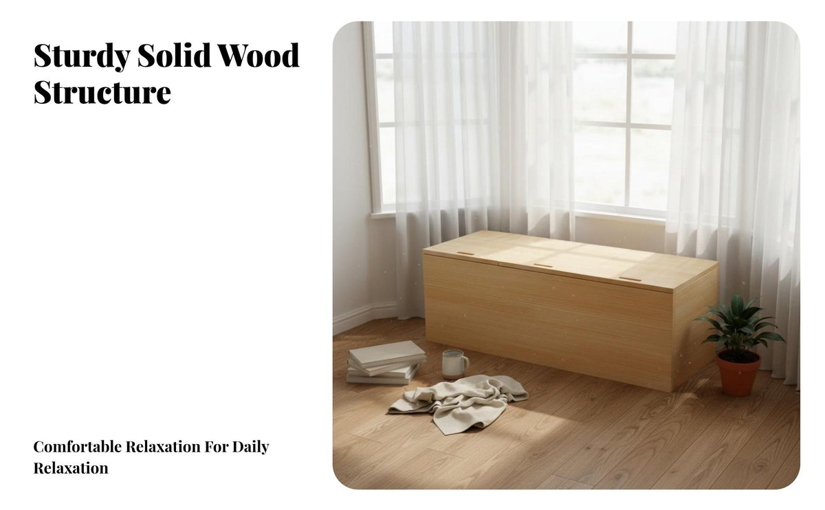 Solid Wood Bay Window Storage Cabinet Multi-Functional Window Seat Storage Bench Multifunctional Tatami Floor Cabinet Large Capacity for Apartment Dwellers, Homeowners, Balcony, Bedroom, Living Room, Entryway