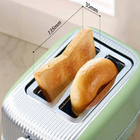 Easy-Clean Two-Slot Toaster Compact Toaster with Crumb Tray Countertop Defrost Automatic for Breakfast
