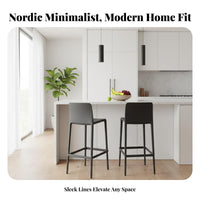 Nordic Design Molded Seat Counter Stool With Backrest Bar Chair Modern aesthetic Seating Furniture Minimalist Aesthetic for Homeowners, Interior Designers, partners, Kitchen Island, Cafe, Restaurant, Dining Room