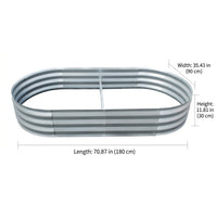 Galvanized Raised Garden Bed Oval Metal Planter Box for Vegetables, Large Outdoor Planter for Home Gardeners, 71x35x12 inch Elevated Vegetable Planter