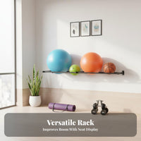 Space Saving Exercise Ball Wall Rack Multi-Purpose Exercise Ball Storage Rack Heavy Duty Easy to Install for Garage