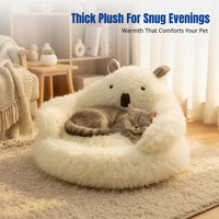 Alpaca Pet Bed, Deep Cat Bed, Plush Warm Sofa, Autumn Winter Mat for Pets