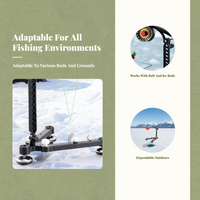 Ice Fishing Rod Holder Foldable Tripod Adjustable Alarm Flag