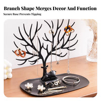 Deer Branch Jewelry Tree Decorative Design Branch Jewelry Tree Necklace and Band Holder Nordic Design Stag Branch Trinket Stand