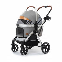 Detachable Pet Carrier Breathable Mesh Lightweight Cat Pushchair Large Wheels for Park