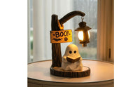 Tabletop Ghost Statue with Lantern Indoor Halloween Ghost Decor Rustic Halloween Decor Whimsical for Collectors
