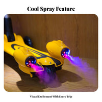 Built-in Music 3-Wheel Mist-Spraying Scooter LED Light-up Wheels 3-Wheel Scooter Foldable Design children's Vehicle Anti-Slip Deck for Toddlers, Beginners, Outdoor Play, Outdoors, Playground, Sidewalk