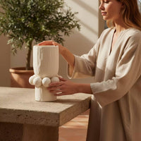 Vase with Raised Spheres Modern Flower Holder Simple Vessel for Tabletop, Shelf