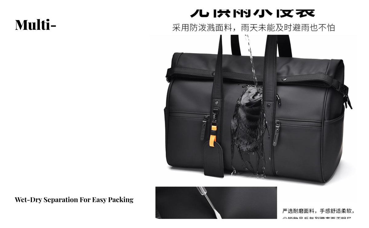 Dry Wet Separated Duffel Bag Large Capacity Business Travel Tote Water Sports Gym Bag for Journeyers, Women, Weekend Trips, Airport, Outdoor