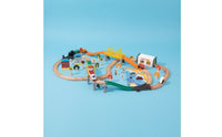 Electric Toy Train with Wooden Tracks Multiple-Piece Wooden Train Track Set DIY for Home