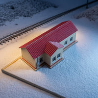 N-Scale Model Railway Station Miniature Railway Station Kit Realistic Authentic for Collectors