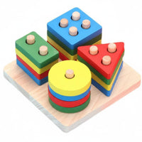 Wooden Shape Sorter Early Education Geometric Shape Sorting Toy Geometric Assembling Toy Wooden Sorting Game for Playroom