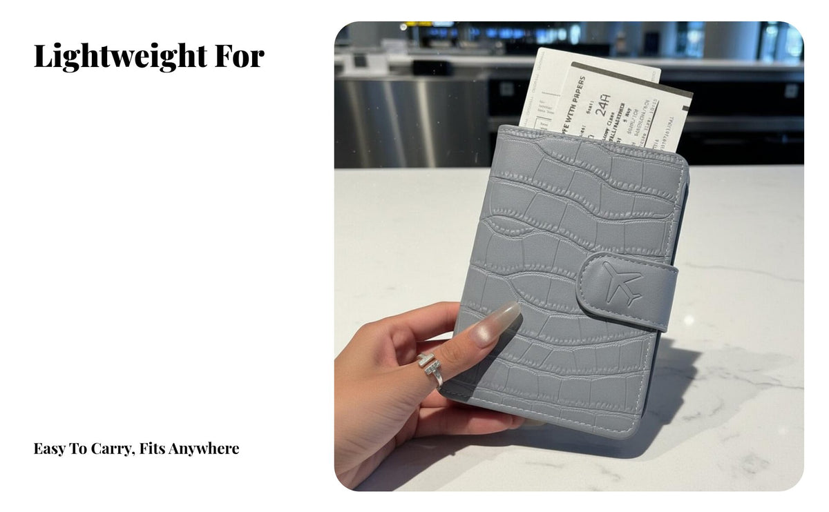 Leather Travel Document Cover Multiple Card Slots Leather Travel Document Organizer Minimalist Design Multi-Compartment Travel Document Holder