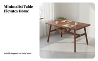 5 Pieces Modern Wooden Dining Set Rectangular Table Ergonomic Chairs Space Saving Design Wood Grain Finish Suitable for Restaurant Owners Adults Cafe Small Apartment Home Decoration