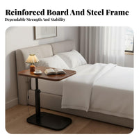 Space-Saving Adjustable C-Shaped Table Mobile with casters C-Shaped overSofa-side tray Lower Storage Shelf Household Furniture Rounded Corners for work-from-home Workers, Apartment Dwellers, Students, Living Room, Bedroom, Small areas, Home Office