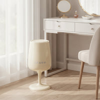 Press-Open Trash Can with Lid Tall Goblet Trash Can Sculptural Wastebasket Modern for Living Room, Home Bar, Bedroom