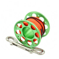 Double-Ended Snap Hook Diving Finger Spool Reel Perforated SMB Line Reel Cord Attached Aluminum Finger Spool Lightweight