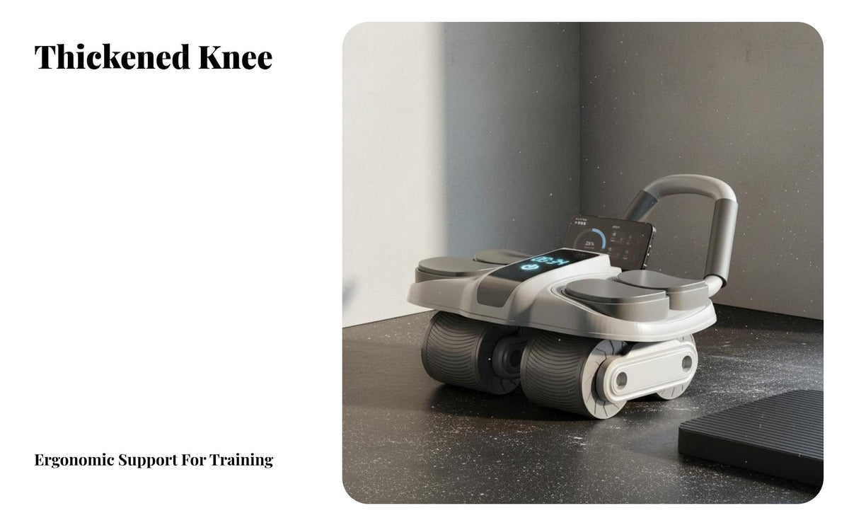 Automatic Return Fitness Wheel Non-Slip Wheels Automatic Return Ab Wheel Anti-Rollover Design Elbow Support Core for Beginners, Home Gym