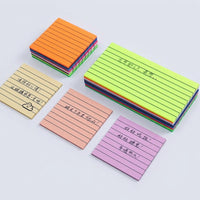 Waterproof Clear Sticky Notes for Studying Students, Translucent Note Stickers with Index Tabs, Self Pads Lined Fluorescent Multiple Sizes 50 Sheets