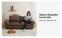 Small Space suitable Asymmetrical Armrest Sofa Minimalist Design Living Room Couch abrasion-resistant Resistant Lounge Seating Performance Fabric for Apartment Dwellers, Pet Owners, Homeowners