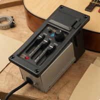 Onboard Acoustic Guitar Preamp Active 3-Band EQ Preamp Compact Acoustic Guitar Pickup Lightweight for Guitarists, Busking