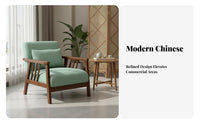 Versatile Combination New Chinese Design Reception Seating High-Density Foam Cushions Solid Wood Waiting Room Furniture Comfortable Cushioning Wooden Frame Sofa Set Easy Assembly for Cafe Owners, Restaurant Managers, Couples, Hotel Lobby, Lounge, Home
