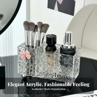 Multi-Compartment Vanity Box Transparent Design Lidded Multicompartment Cosmetic Box